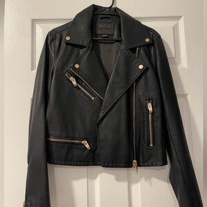 BlankNYC Black w/ Rose Gold Faux Leather Jacket Size M